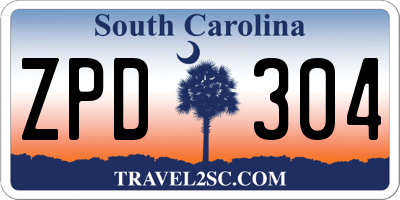 SC license plate ZPD304