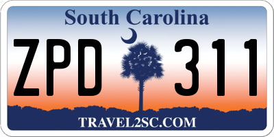 SC license plate ZPD311
