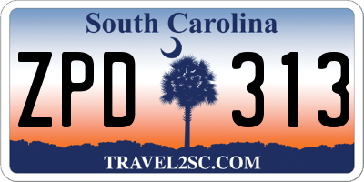 SC license plate ZPD313