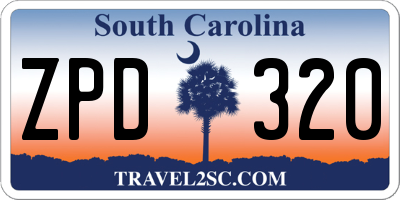 SC license plate ZPD320