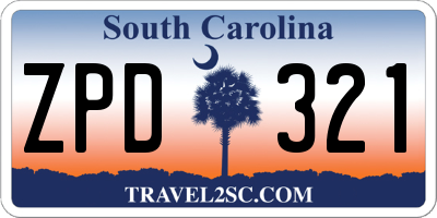 SC license plate ZPD321