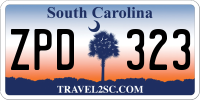 SC license plate ZPD323