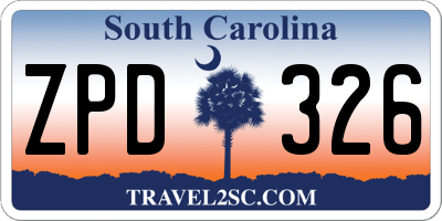 SC license plate ZPD326