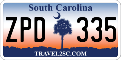 SC license plate ZPD335