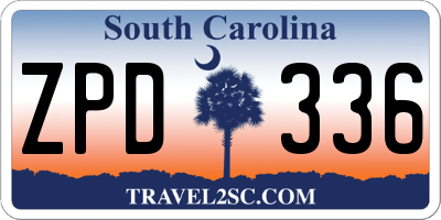 SC license plate ZPD336
