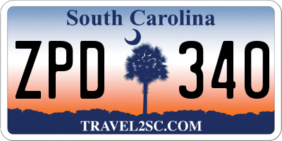 SC license plate ZPD340