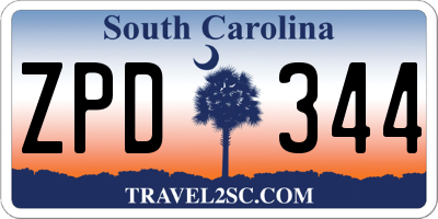 SC license plate ZPD344
