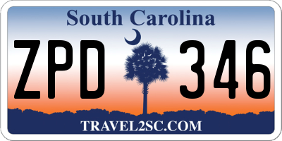 SC license plate ZPD346