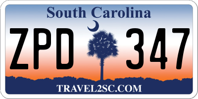 SC license plate ZPD347