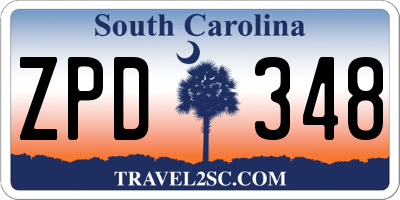 SC license plate ZPD348