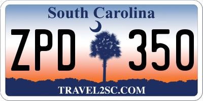 SC license plate ZPD350