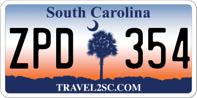 SC license plate ZPD354