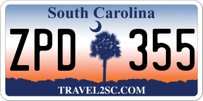 SC license plate ZPD355
