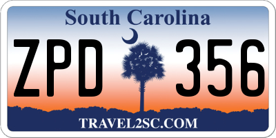 SC license plate ZPD356