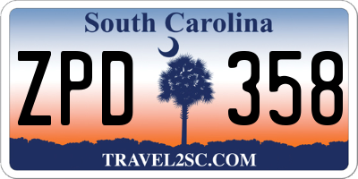 SC license plate ZPD358