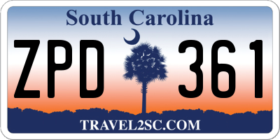 SC license plate ZPD361