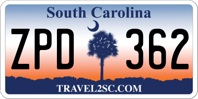 SC license plate ZPD362
