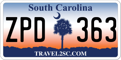 SC license plate ZPD363
