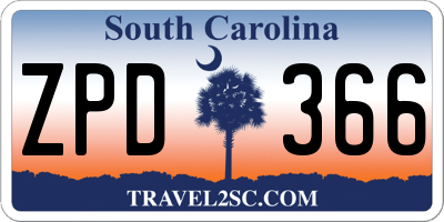 SC license plate ZPD366