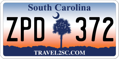 SC license plate ZPD372