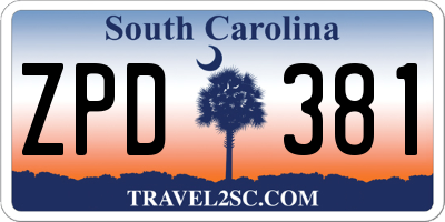 SC license plate ZPD381