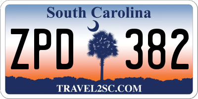 SC license plate ZPD382