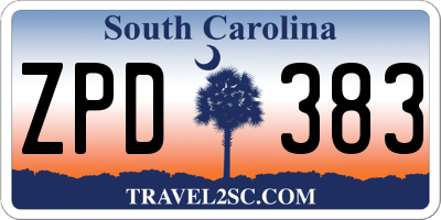SC license plate ZPD383