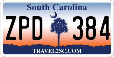 SC license plate ZPD384