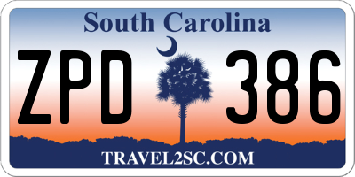 SC license plate ZPD386