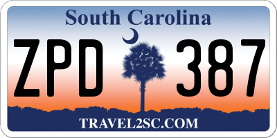 SC license plate ZPD387