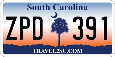 SC license plate ZPD391