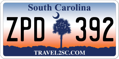 SC license plate ZPD392