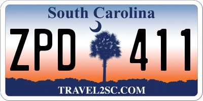 SC license plate ZPD411