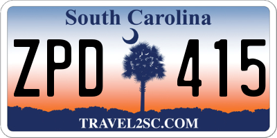 SC license plate ZPD415
