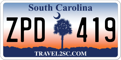 SC license plate ZPD419