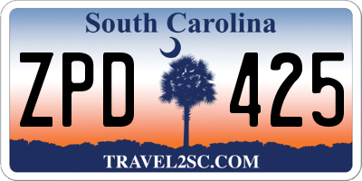 SC license plate ZPD425