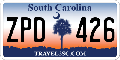 SC license plate ZPD426