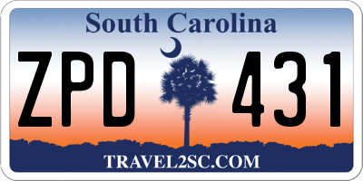 SC license plate ZPD431