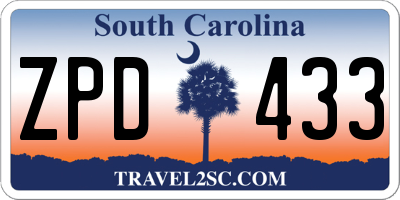 SC license plate ZPD433