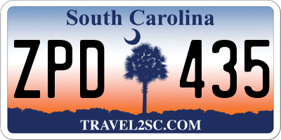 SC license plate ZPD435