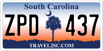 SC license plate ZPD437