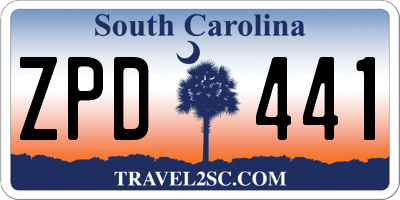 SC license plate ZPD441
