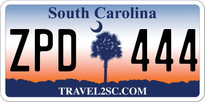 SC license plate ZPD444