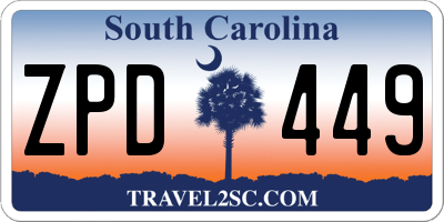 SC license plate ZPD449