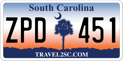 SC license plate ZPD451