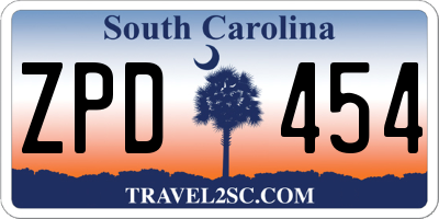 SC license plate ZPD454