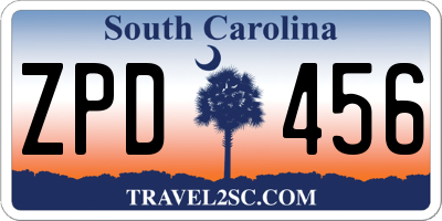 SC license plate ZPD456
