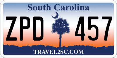SC license plate ZPD457