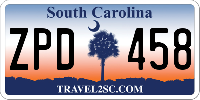 SC license plate ZPD458