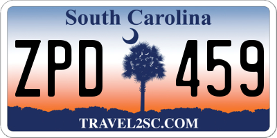SC license plate ZPD459